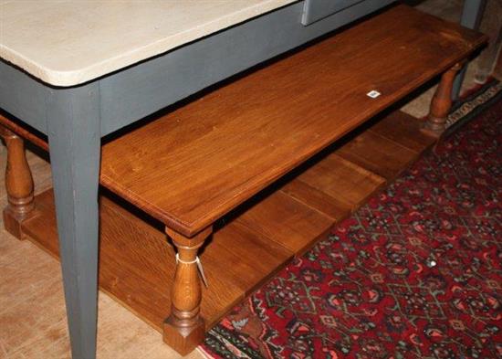 Craftsman-made oak two-tier coffee table